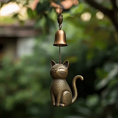 🔥Last Day 57% OFF🔥Handmade Retro Cat Wind Chime