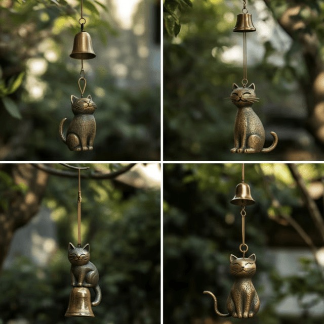 🔥Last Day 57% OFF🔥Handmade Retro Cat Wind Chime