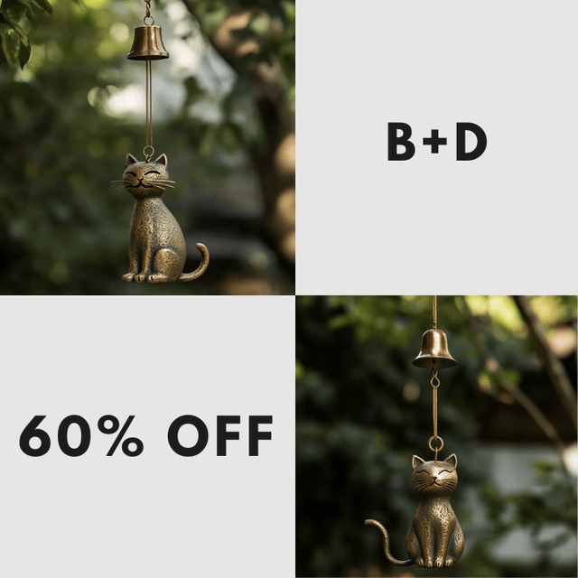 🔥Last Day 57% OFF🔥Handmade Retro Cat Wind Chime