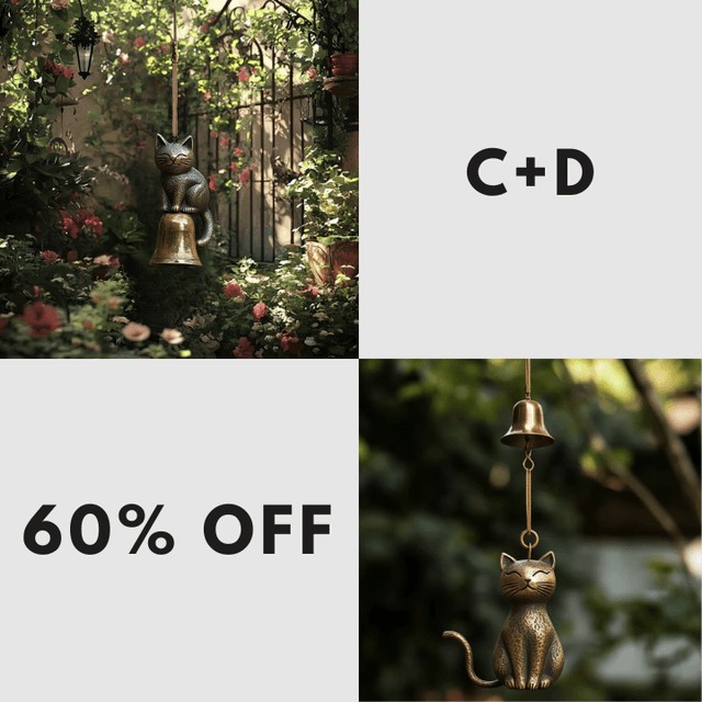 🔥Last Day 57% OFF🔥Handmade Retro Cat Wind Chime