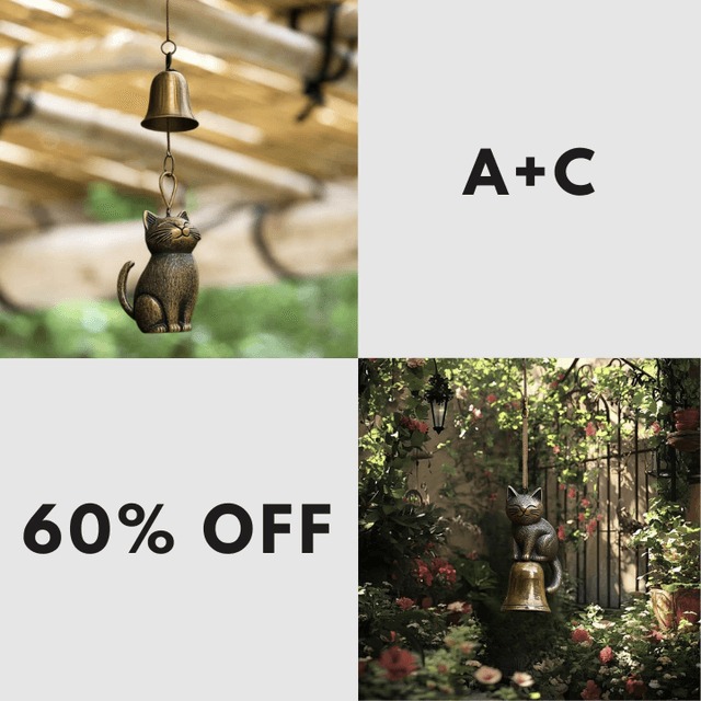 🔥Last Day 57% OFF🔥Handmade Retro Cat Wind Chime